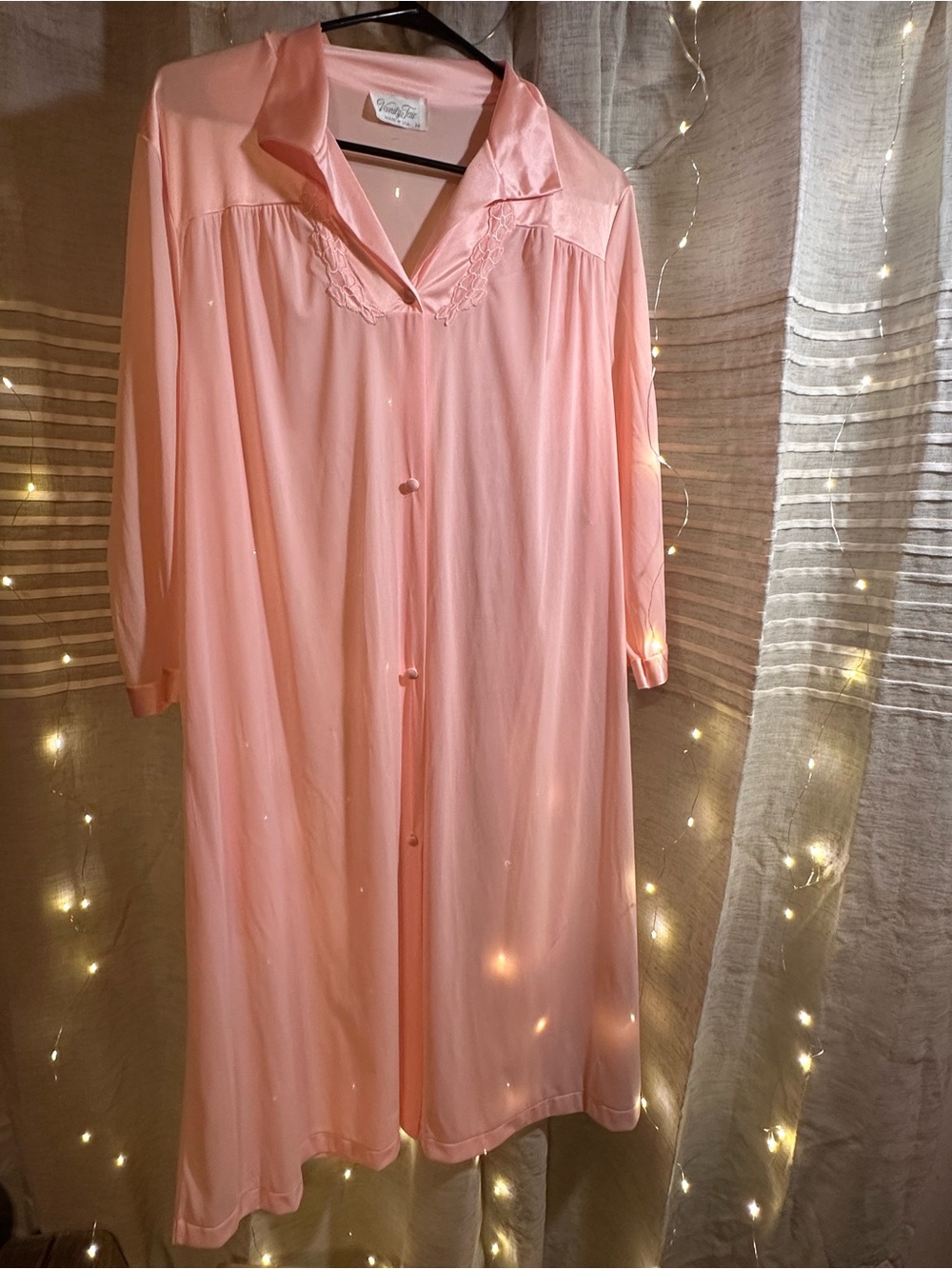 Vanity Fair Classic Pink Button-Front Nightgown